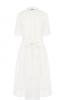Однотонное платье-миди из смеси хлопка и вискозы с поясом Zadig&Voltaire Zadig&Voltaire