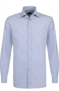 Хлопковая сорочка с воротником акула Ermenegildo Zegna