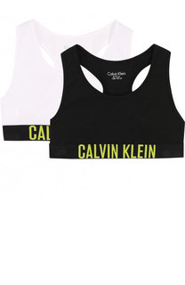Комплект из двух спортивных бюстгальтеров с логотипом бренда Calvin Klein Underwear