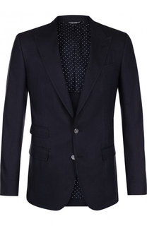Однобортный пиджак из смеси льна и шелка Dolce &amp; Gabbana
