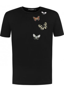 Хлопковая футболка с вышивкой Dolce &amp; Gabbana