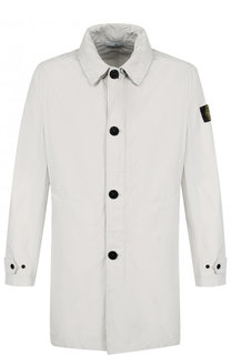 Однобортное пальто прямого кроя на молнии Stone Island