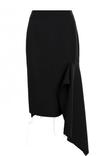 Однотонная юбка из смеси шерсти и полиэстера Balenciaga