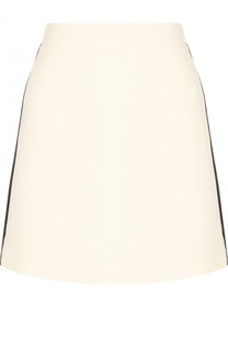 Однотонная мини-юбка из смеси шерсти и шелка Burberry