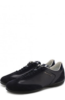Комбинированные кеды на шнуровке Santoni