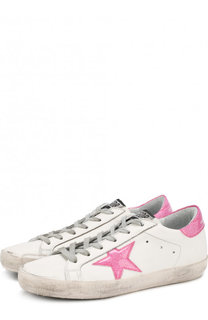 Кожаные кеды SuperStar на шнуровке Golden Goose Deluxe Brand