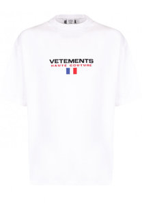 Хлопковая футболка с логотипом бренда Vetements