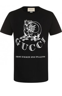 Хлопковая футболка с принтом Gucci