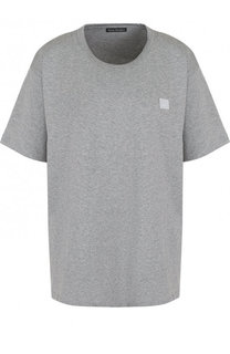 Однотонная хлопковая футболка прямого кроя Acne Studios