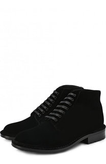 Текстильные ботинки на шнуровке Saint Laurent