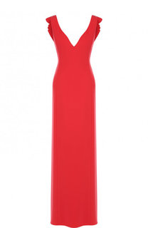 Приталенное однотонное платье-макси Emporio Armani