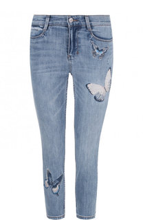 Укороченные джинсы-скинни с вышивкой DKNY