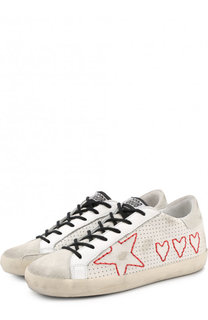 Кожаные кеды SuperStar с вышивкой Golden Goose Deluxe Brand
