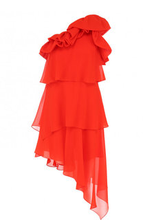 Многоярусное шелковое платье асимметричного кроя Givenchy