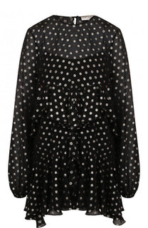 Шелковое мини-платье асимметричного кроя Saint Laurent