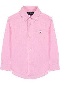 Рубашка из смеси хлопка и льна с воротником button down Polo Ralph Lauren