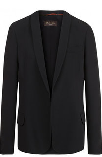 Однотонный приталенный жакет из шелка Loro Piana