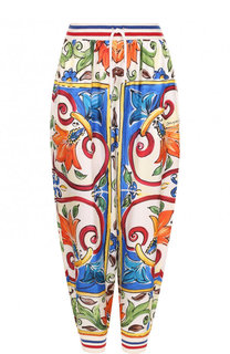 Шелковые джоггеры с принтом Dolce &amp; Gabbana