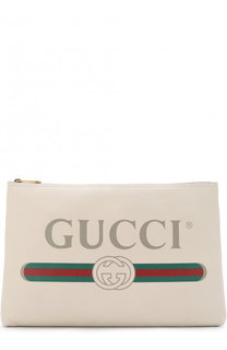 Кожаная папка для документов на молнии Gucci