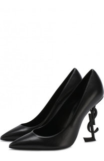 Кожаные туфли Opyum на фигурном каблуке Saint Laurent
