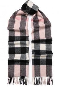 Кашемировый шарф в клетку с бахромой Burberry