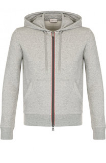 Хлопковая толстовка на молнии с капюшоном Moncler
