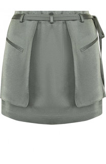 Однотонная мини-юбка с накладными карманами Valentino