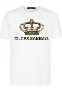 Хлопковая футболка с принтом Dolce &amp; Gabbana