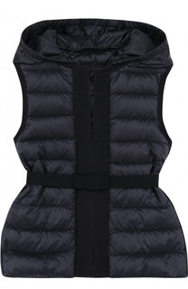 Пуховый жилет с поясом и капюшоном Moncler Enfant