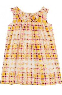 Шелковое платье свободного кроя с оборкой Burberry