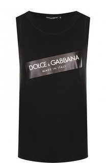 Хлопковая майка с логотипом бренда Dolce &amp; Gabbana
