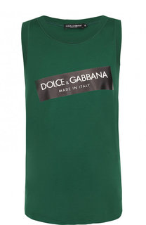 Хлопковая майка с логотипом бренда Dolce &amp; Gabbana