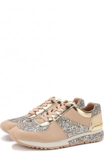 Кожаные кроссовки Allie с глиттером MICHAEL Michael Kors