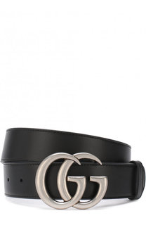 Кожаный ремень с фигурной пряжкой Gucci