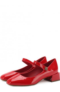 Лаковые туфли с фигурным каблуком и перемычкой Dolce &amp; Gabbana