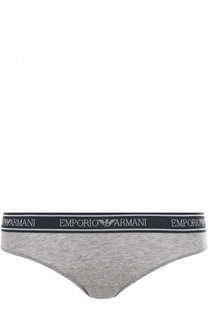Хлопковые трусы-слипы с эластичным поясом Emporio Armani