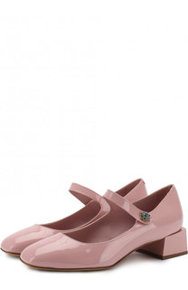 Лаковые туфли с фигурным каблуком и перемычкой Dolce &amp; Gabbana