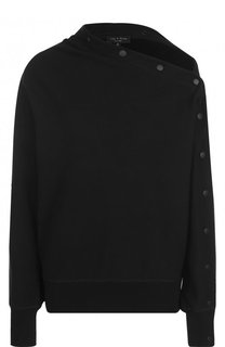 Однотонный хлопковый пуловер асимметричного кроя Rag&amp;Bone Rag&Bone