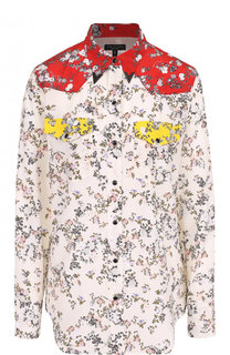 Шелковая блуза свободного кроя с цветочным принтом Rag&amp;Bone Rag&Bone