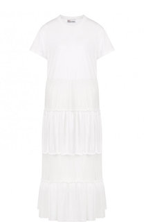 Платье-миди свободного кроя с кружевной вставкой REDVALENTINO