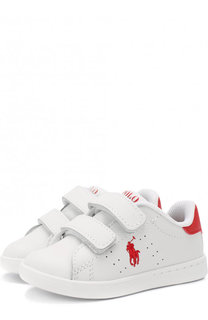Кожаные кеды с застежками велькро Polo Ralph Lauren