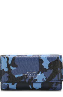 Кожаный футляр для ключей с принтом Smythson