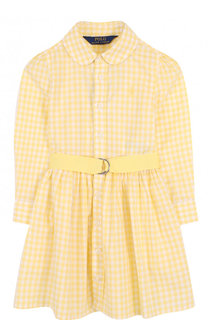 Хлопковое платье-рубашка с поясом Polo Ralph Lauren