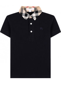 Хлопковое поло с воротником button down Burberry