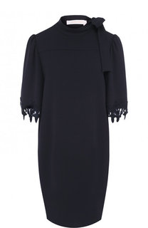 Однотонное мини-платье с воротником аскот See by Chloé