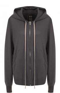 Кашемировый кардиган на молнии с капюшоном Rick Owens