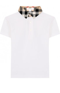 Хлопковое поло с воротником button down Burberry