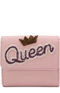 Кожаный кошелек с вышивкой из бисера Dolce &amp; Gabbana
