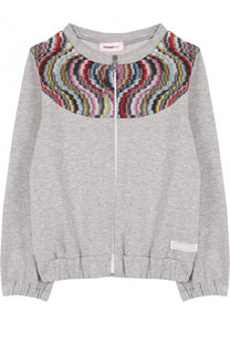 Хлопковый кардиган на молнии с круглым вырезом Missoni
