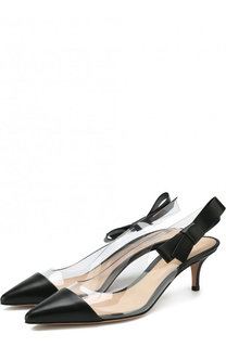 Кожаные туфли Mia на каблуке kitten heel Gianvito Rossi